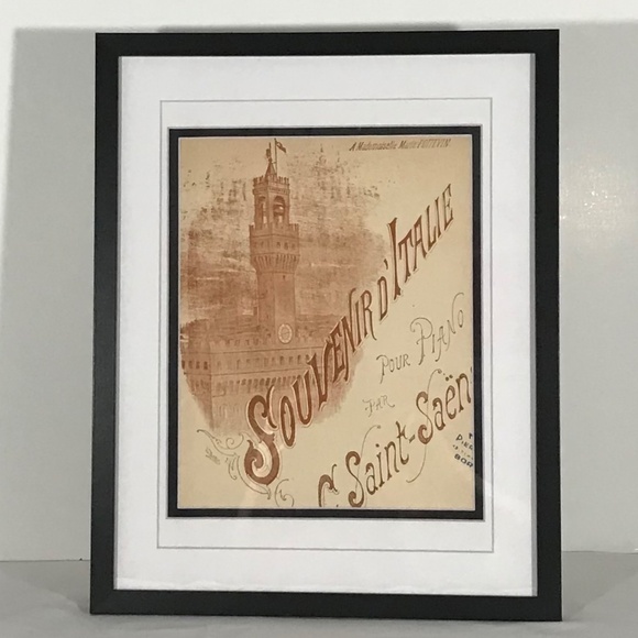 Barbara V. Designs Other - Sheet Music Custom Art-Pieces -Classical Series "Souvenir D'Italie" (red)